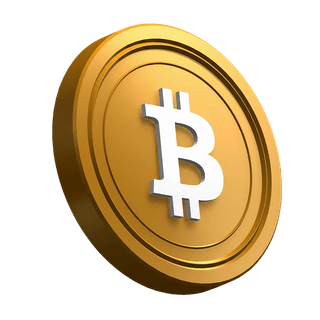 Vippet Bitcoin BTC mønt anvendt som grafisk element i hero-sektionen
