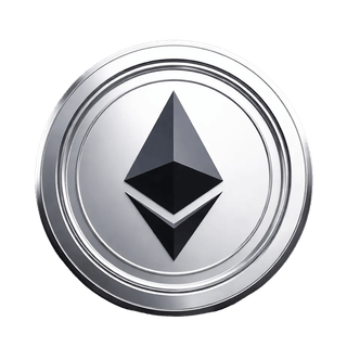 Flydende grafisk element med Ethereum ETH kryptovaluta mønt
